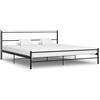 vidaXL Giroletto con Rete a Doghe Elegante Classico Robusto Resistente Arredo Casa Struttura Telaio Letto Nero in Metallo 200x200 cm