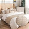 BJMAND Runner da letto e federa per cuscino abbinata, reversibile, per hotel, biancheria da letto, copriletto, protezione per la casa (beige, 45 x 210 cm, runner da letto jacquard))