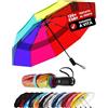 Repel Umbrella Repel Ombrello Pieghevole Antivento - Facile Apertura Automatica - Ombrello Pioggia Compatto e Durevole, Struttura in Fibra di Vetro Resistente, Cupola Impermeabile - Adatto a uno Zaino o a una Borsa