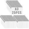 MIVIDE 25 Pezzi Borse di File A3 Sacchetto del Documento Impermeabile Buste Plastica con Zip A3 per cancelleria, documenti, ricevute, carta, cancelleria (31.5 x 44 cm)