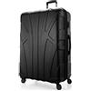 Suitline - Valigia Trolley rigido grande ABS TSA 4 ruote, 85 cm, 160 litres, Nero