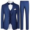 YFFUSHI Abito Uomo 3 Pezzi Slim Fit Giacca Pantaloni Panciotto Farfallino per Matrimonio Ufficio Cerimonia, Blu Marino, XL