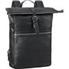 STILORD 'Tacoma' Zaino Rolltop In Pelle Donna Grande Business Uomo In Vera Bici Vintage - Per Laptop Da 17 Pollici, Colore:nero
