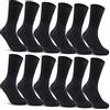 sockenkauf24 12 Paia Calze Diabetici Uomo Donna Calzini 100% Cotone Senza Compressione Senza Cucitura (39-42, Nero)
