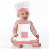 Notoke Costume da cucina per bambini, 2 pezzi, con cappello da cuoco e grembiule, colore rosso e bianco, per bambini da 6 a 24 mesi