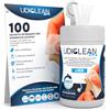 Udivita 100 Salviette per Apparecchi Acustici Detergenti e Umidificate Udiclean - Barattolo Richiudibile Mantiene Umidità - Salviette Formato Maxi e Resistenti Pulizia Profonda e Delicata
