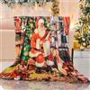LLTTEER Coperta Natalizia con Babbo Natale e Renna, Plaid Flanella con Fiocco di Neve, per Divano e Letto, Caldo (Natale-06, 150 x 200 cm)