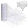 Ouxayapl Runner da tavolo, rotolo da tavolo, per compleanno, runner da tavolo, per matrimonio, runner da tavolo, in argento, decorazione per ragazze, ragazzi, feste, anniversari, matrimoni, compleanni (argento