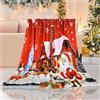 LLTTEER Coperta Natalizia con Babbo Natale, Coperta Plaid Flanella Natalizia Babbo Natale e renna fiocco di neve, Coperta di Natale per divano,Caldo Letto Coperta (Natale-01, 150 x 200 cm)