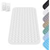 ARCPNRT Tappetino Doccia, 40 x 80 cm Tappeto Doccia Quadrato Lavabile in Lavatrice con Ventosa, Tappeto Doccia in PVC Antiscivolo, Tappeto Massaggiante Antiscivolo per Doccia e Sauna, incl. 2 Ganci, Bianco