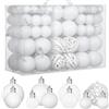 ZFYQ 100 Palle di Natale, Set di Palline per Albero di Natale, Palline Decorative da Appendere 3/4/6cm, Adatte per Alberi di Natale, Finestre, Ghirlande Natalizie, Decorazioni Natale, Bianco