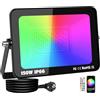 RIGIDON 150W Faretto Led RGB Smart, 15000LM Faretti Led a Colori con Spina | Proiettore Faro RGBW con APP telecomando, Dimmerabile, Musicale e Timer, Strobo, IP66 Impermeabile per Giardino Palco Partito