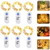 Molbory 6 Pezzi Stringa Luci Led Batteria 2 m 20 LED Micro Luci Stringa Filo Di Rame Ghirlanda Luminosa Con Timer Catena Luminosa Esterno Batteria Natale Impermeabile IP65 per Balcone,Camera,Bianco Caldo