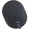 Brandsseller Set di 4 Cuscini in Feltro Ø 35x2 cm - Cuscini rotondi e robusti per sedie da interno ed esterno, imbottiti e resistenti - Antracite