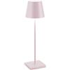 Zafferano, Poldina Pro, Lampada da Tavolo Ricaricabile e Senza Fili con Controllo Touch, Utilizzabile anche come Lampada da Esterni, Dimmer, 2200-3000 K, Altezza 38 cm, Colore Rosa