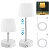 LEKEFETO 2 lampade da tavolo a LED con batteria USB ricaricabile: lampada da tavolo senza fili regolabile in altezza, telescopio touch, lampada da comodino, batteria ricaricabile con USB per comodino,