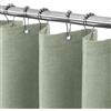 VANZAVANZU Tenda da Doccia Impermeabile con Ganci in Metallo Tenda da Bagno in Tessuto Lino Poliestere Antimuffa per Vasca da Bagno Stanza Bagnata Box Doccia - 122 x 182cm (Verde Salvia)
