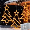 Joycome 3 Pezzi 55 LED Luci Albero di Natale per Finestre - Bianco Caldo