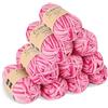 Coopay 10 Gomitolo di Lana per Uncinetto, 450g, Filato per Uncinetto Morbido Multicolore, Filato per Maglieria, Lana Gomitoli per Vestiti per Neonati, Sciarpe, Calzini - Rosa