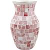AiiBowy Vasi Vetro, Vasi in Vetro Mosaico, Squisito Vaso Fiori in Stile Estetico Moderno, Vaso Vetro per Decorazione Casa, Camera da Letto, Cucina, Ufficio, Soggiorno, Desktop, Festa (Rosa Scuro)