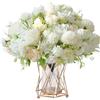 HNVNER Fiori Finti di Peonia Bouquet 2 Mazzi, Bianca Fiori Artificiali di Seta Ortensie Decorazioni per Matrimoni, Centrotavola, Composizione Floreale Casa Cucina