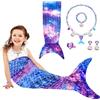 BORDEAG Coperta a Forma di Sirena Con Collana - Morbida Coda di Sirena per Tutte le Stagioni, per Ragazze (130-170 cm)