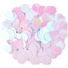 CABODYALS 454 pz di Paillettes Rotonde Piatte Bianche Sfuse Grandi da 20mm, Iridescenti, con Foro, in PVC, Colore AB, Versatili, da Ricamo, per Cucire, Realizzare Ornamenti da Matrimonio, Fai da Te.