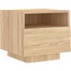 vidaXL Comodino con Luci LED Rovere Sonoma 40x39x37 cm