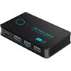 Giwnhvx USB3.0 KVM Switch Hotkey Switcher per PC Tastiera Mouse Stampante 2 PC Condivisione 4 Dispositivi Controller condiviso 5Gbps