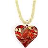 Venetiaurum - Collana per Donna con Cuore in Vetro Originale di Murano e Argento 925 - Gioiello made in Italy certificato