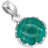Jeweloporium Collana in argento con amazzonite verde, ciondolo in argento sterling 925 per donna, pietra preziosa rotonda naturale, gioielli boho