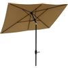 Outsunny Ombrellone da Giardino Rettangolare 3x2 m con Apertura a Manovella e Inclinabile, Caffè|Aosom