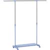 HOMCOM Stendibiancheria Estensibile con Ruote con Asta in Acciaio Inox e Mensola per Scarpe 159x42x168 cm Blu e Argento | Aosom Italy