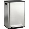 HOMCOM Pattumiera a Pedale con 2 Scomparti da 30L, Coperchio Ammortizzato e Secchi Rimovibili, Acciaio Inox, Argento | Aosom Italy