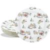 BFB Piatti di carta Natalizie 23cm Bianco 50 pezzi Casa della neve Piatti usa e getta, Set di Piatti monouso per feste