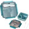 ZHUIYIWIN Lunch Box, riutilizzabili, con 3 scomparti, per bambini e adulti, contenitori per alimenti divisi, per scuola, lavoro, viaggi (Blu, A)