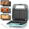 Baker's Friend Cialdaiera 3 in 1 con Piastre Rimovibili, Cialdaiera Quadrata con Piastre Rimovibili, Pressa per Pancake e Panini, Produttore di Formaggio Grigliato, Antiaderente, Acciaio Inossidabile,