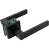 Amig - Set di Maniglie con Rosetta Interna per Porte - Mod. 8RX - 54 x 54 mm - Quadro da 8 mm - Design Elegante e Semplice - Acciaio Inossidabile Nero