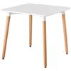 arredo Tavolo da pranzo rotondo e Quadrato salotto Soggiorno Arredamento in legno di faggio Design Nordico (BIANCO, QUADRATO 80X80 CM)