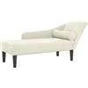 vidaXL Chaise Longue con Cuscini Crema in Velluto, divano letto, divano imbottito, seduta da soggiorno, dormeuse, seduta da salotto, divano 2 posti