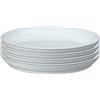 Denby - Set di 4 piatti piani bianchi a pois bianchi - bianco con motivi neutri, lavabili in lavastoviglie e adatti al microonde stoviglie 26 cm - stoviglie in ceramica smaltata - resistente a