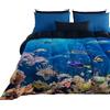 PETTI Artigiani Italiani - Trapunta Matrimoniale Invernale, Piumone Matrimoniale, Trapunta Double Face Tinta Unita e Stampa Digitale Acquario, Made in Italy