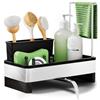 Alyvisun Grande Porta Spugne Lavello Cucina in Acciaio Inossidabile | Organizer Lavello Cucina con Vaschetta di Scarico Autodrenante, Accessori Multifunzionali per Cucina e Bagno
