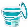 Kikkerland OR81-AQ Secchio Pieghevole In Silicone 5 Litri - Aqua, Salvaspazio Per Casa E Campeggio
