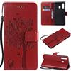 Fatcatparadise Cover per Samsung Galaxy A30/A20, Custodia Samsung A30/A20, Custodia Portafoglio a Libro in Pelle Flip Cover e TPU Silicone con Funzione Supporto Chiusura Magnetica (Rosso)