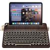 YUNZII QL75 Wireless Typewriter Tastiera Meccanica Retrò Sostituibile a caldo,Retroilluminazione RGB QMK/VIA Programmabile,Tastiera Multidispositivo con 2.4GHz/Type-C/BT (Legno, onyx tactile)
