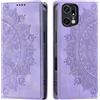 CASEONJAN Cover per Oppo Find X5 Pro 5G, Pelle PU Custodia a portafoglio con scomparti per Slot Schede, Antiurto Flip Caso Cover per Oppo Find X5 Pro 5G (Vintage Viola)