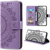 CASEONJAN Cover per iPhone X/iPhone XS, Pelle PU Custodia a portafoglio con scomparti per Slot Schede, Antiurto Flip Caso Cover per iPhone X/iPhone XS (Viola)