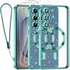 Kokio Glitter Magnetica Cover per Samsung Galaxy S25 Ultra 5G con Cordino, Compatibile con MagSafe, Brillantini Silicone TPU Antiurto Custodia per Samsung S25 Ultra con 2 Vetro Temperato Bumper, Verde