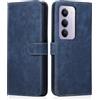 MIKULLE Cover a Libro per Xiaomi Redmi 15 4G (6.9), Custodia in Pelle PU e Silicone TPU Bumper, Flip Chiusura Magnetica Caso Portafoglio con Funzione Stand - Blu